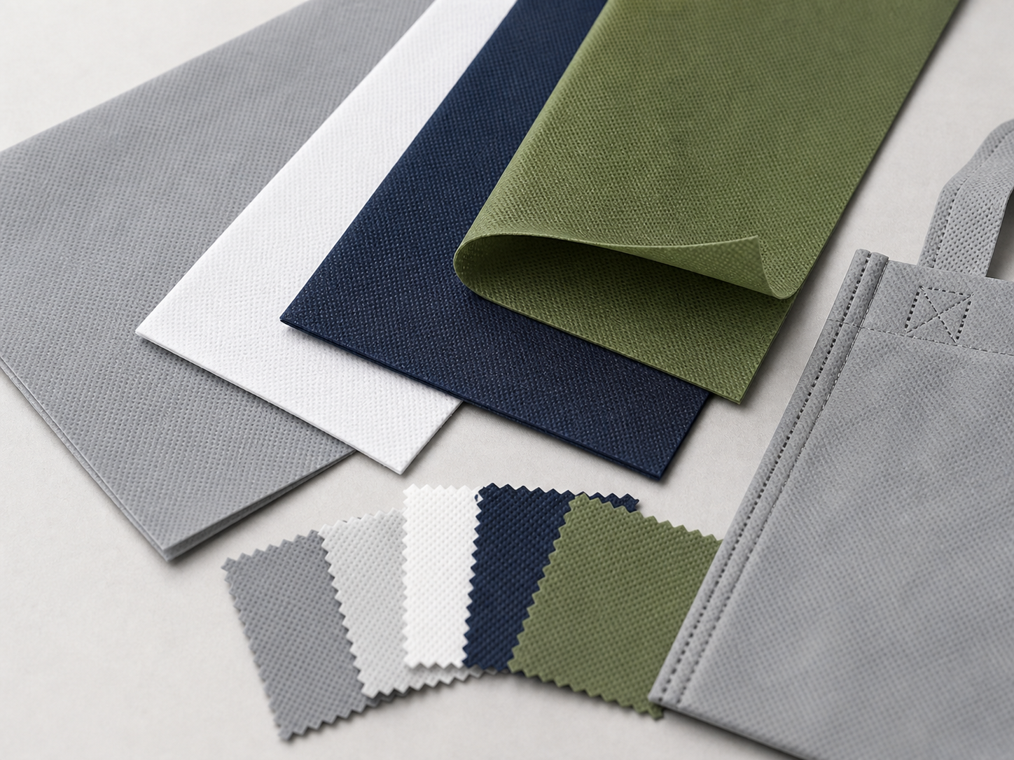 Non-woven fabric swatches for custom insulated and shopping bags