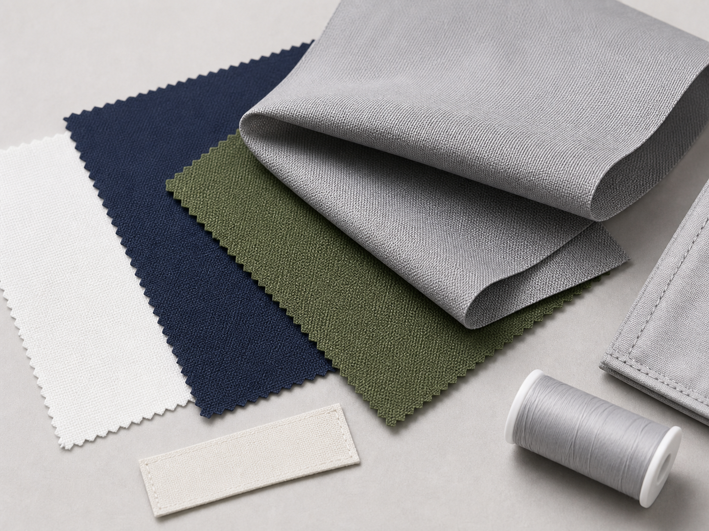 Polyester fabric swatches for reusable insulated bags